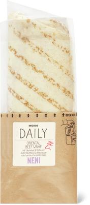 Migros Daily Oriental Beef Wrap con hummus & cavolo rosso