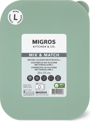 Migros Kitchen & Co. Coperchio in silicone rettangolare, L, 20,1 x 15,1 cm