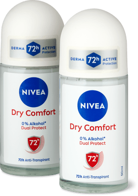 Nivea Deodorante roll-on Dry Comfort  72h, 0% alcol, antitraspirante