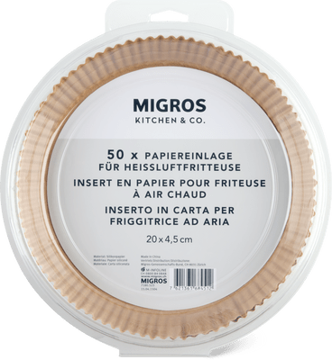 Migros Kitchen & Co. Papier sulfurisé Airfryer rond, 20 cm