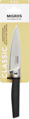 Migros Kitchen & Co. Coltello da verdura nero, acciaio inox, 9,5 cm