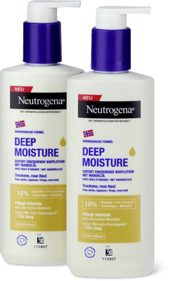 Neutrogena Deep Moisture Oil-In Duo Glicerina, pro-ceramidi, olio di mandorle