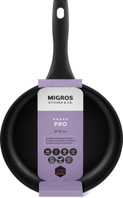Migros Kitchen & Co. Pro Frying Pan Ø24 cm, Flat