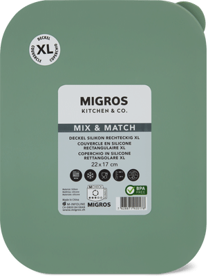 Migros Kitchen & Co. Coperchio in silicone rettangolare, XL, 22,5 cm x 16,8 cm