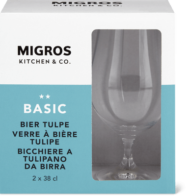 Kitchen & Co. Verre à bière Tulipe Basic  Transparent, 38 cl