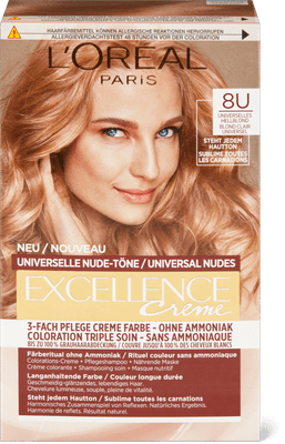 L'Oréal Paris Dauerhafte Haarfarbe ohne Ammoniak Nude 8U Hellblond