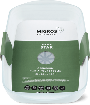 Migros Kitchen & Co. Plat à four 38,8 x 27,3 cm, verre