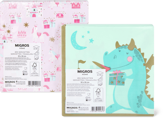 Home Papierservietten Drachen & Einhorn