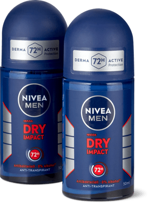 Nivea Deodorante roll-on Dry Impact  72h, 0% alcol, antitraspirante
