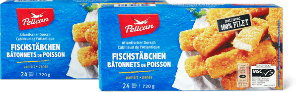 Pelican Bastoncini di pesce Merluzzo d'Alaska impanato