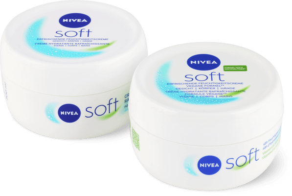 Nivea  Pot de crème hydratante et rafraîchissante Soft  Corps, visage, mains