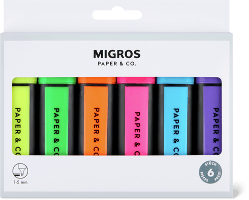 Migros Paper & Co. Leuchtstifte 6 Stück