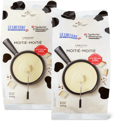 Caquelon Noir Fondue moitié-moitié