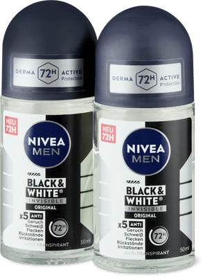 Nivea Men Black&White Invisible Roll-on Deodorant 72-Hour Antiperspirant