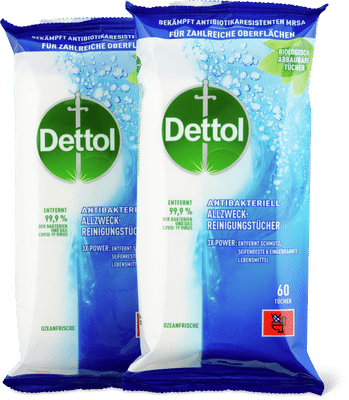 Dettol Lingettes nettoyantes universelles