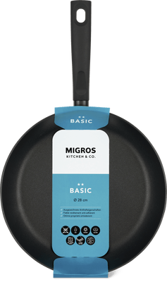 Migros Kitchen & Co. Basic Bratpfanne Ø 28 cm, flach, schwarz