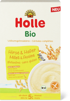 Holle Bio Bouillie de céréales complètes millet-avoine