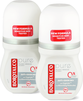 Borotalco Pure Roll-on Deodorant Aluminium-Free, Alcohol-Free, 48-Hour