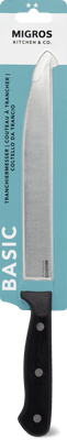 Migros Kitchen & Co. Tranchiermesser schwarz, Edelstahl, 20 cm