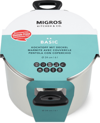 K&C Basic marmite avec couvercle ø24cm