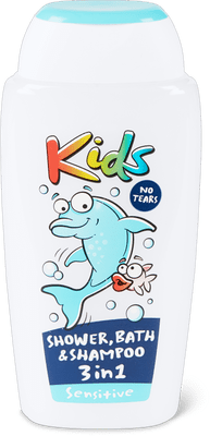 Kids Care Shower Gel, Bath & Shampoo  3-in-1, Sensitive, No Tears