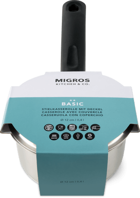 Migros Kitchen & Co. Basic Casserole avec couvercle Ø 12 cm, 0,5 l