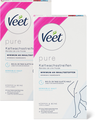 Veet Bandes de cire froide Corps et jambes, peaux sensibles