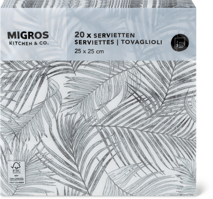 Migros Kitchen & Co. Tovaglioli di carta Stampato, 25x25cm