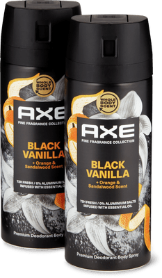 Axe Axe Black Vanilla Deodorant Spray 72-Hour, 0% Aluminium Salts