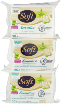 Soft aha! Salviettine umide Sensitive  con amamelide e Aloe vera