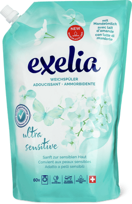 Exelia Weichspüler Nachfüllbeutel Flüssig, Ultra Sensitive, 60 Waschgänge