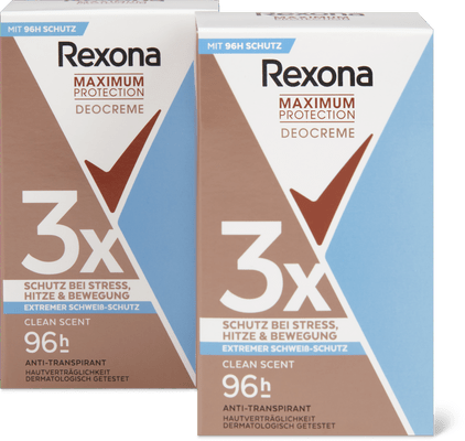 Rexona Déodorant crème Clean Scent  96 h, anti-transpirant