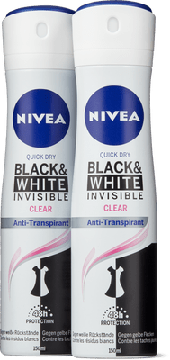 Nivea Deo Spray Black&White Invisible clear  72h, Anti-Transpirant
