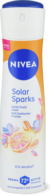 Nivea Deodorante spray Solar Sparks 72h, 0% alcol, antitraspirante