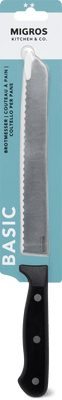 Migros Kitchen & Co. Bread Knife Black, Stainless Steel, 20 cm