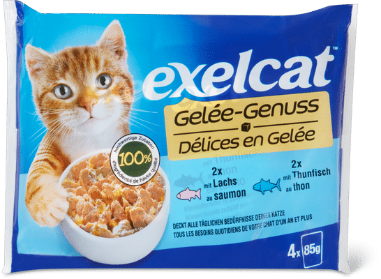 Exelcat Gelée-Genuss mit Lachs und Thunfisch