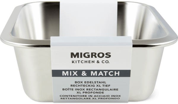 Migros Kitchen & Co. Boîte en inox profonde rectangulaire, XL, 1,55 l