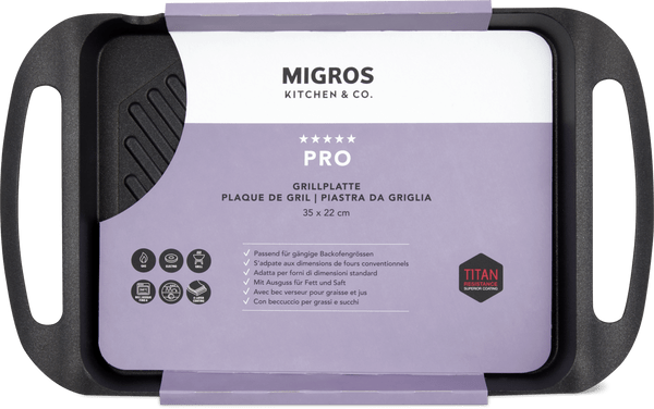 Kitchen & Co. Pro Piastra per grill Ø 35 x 22 cm, nera