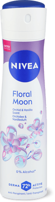 Nivea Floral Moon Deodorant Spray 72-Hour, 0% alcohol, Antiperspirant