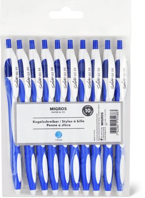Migros Paper & Co. Kugelschreiber 10 Stück, blau