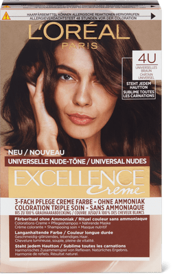 L'Oréal Paris Dauerhafte Haarfarbe ohne Ammoniak Nude 4U Braun