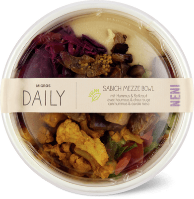 Migros Daily Sabich Mezze Bowl avec houmous & chou rouge