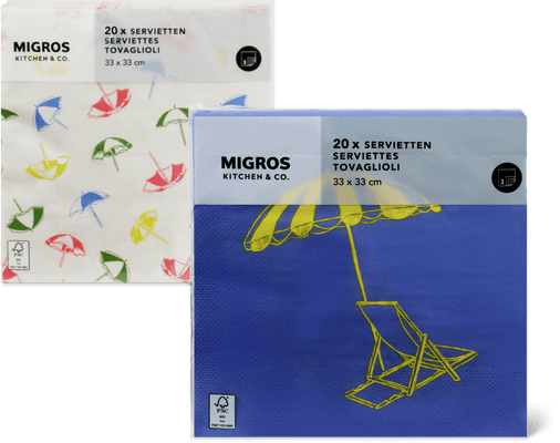 Migros Kitchen & Co. Tovaglioli di carta Fantasia, 33 x 33 cm