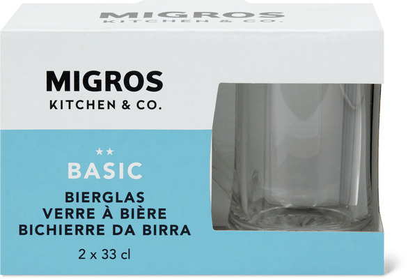 Migros Kitchen & Co. Bicchiere da birra Basic Trasparente, 33 cl