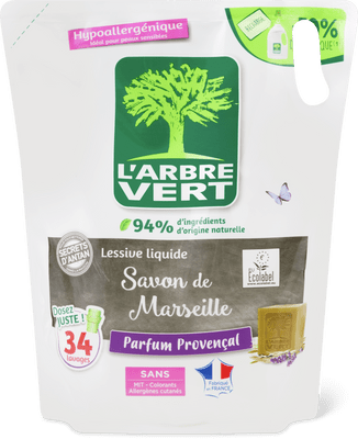 L'Arbre Vert Flüssig Waschmittel Marseille, 34 Waschgänge, Refill