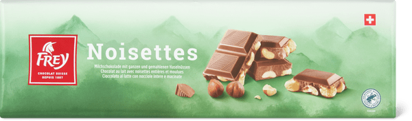 Frey Noisettes Chocolat au lait avec noisettes entières et moulues