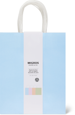 Migros Paper & Co. Sacchetti di carta  colorati, 27 x 22 x 10 cm