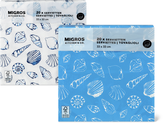 Migros Kitchen & Co. Papierservietten Gemustert, 33x33cm