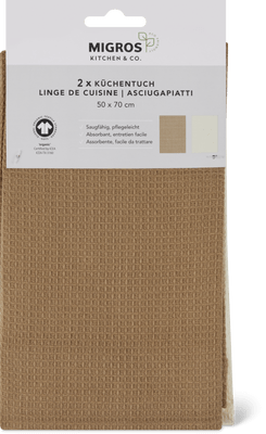 Migros Kitchen & Co. Asciugapiatti nido d'ape marrone, beige