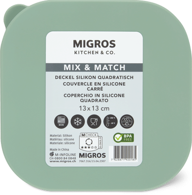 Migros Kitchen & Co. Deckel Silikon quadratisch, 13.5cm x 13.5cm